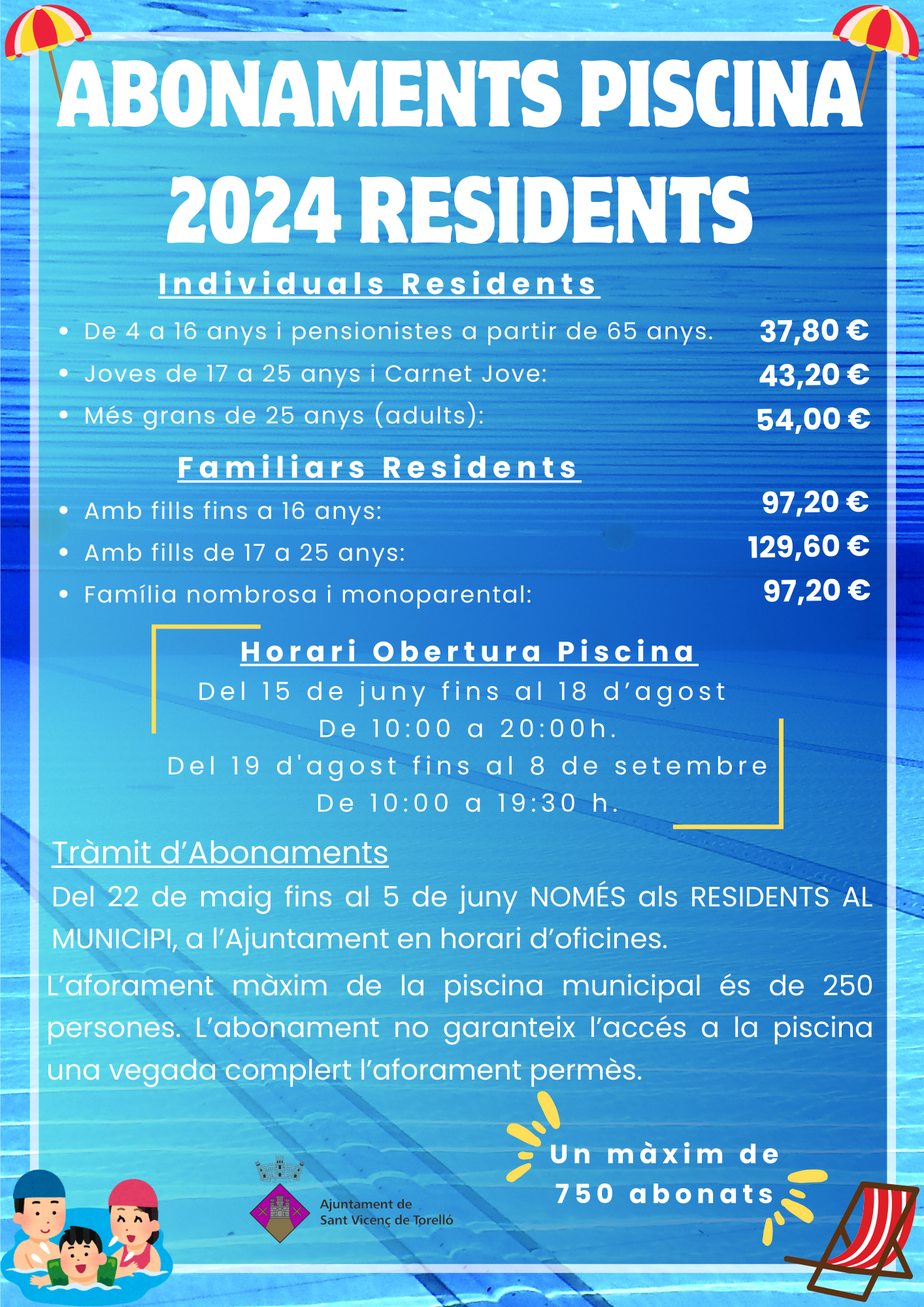 ABONAMENTS PISCINA D'ESTIU 2024