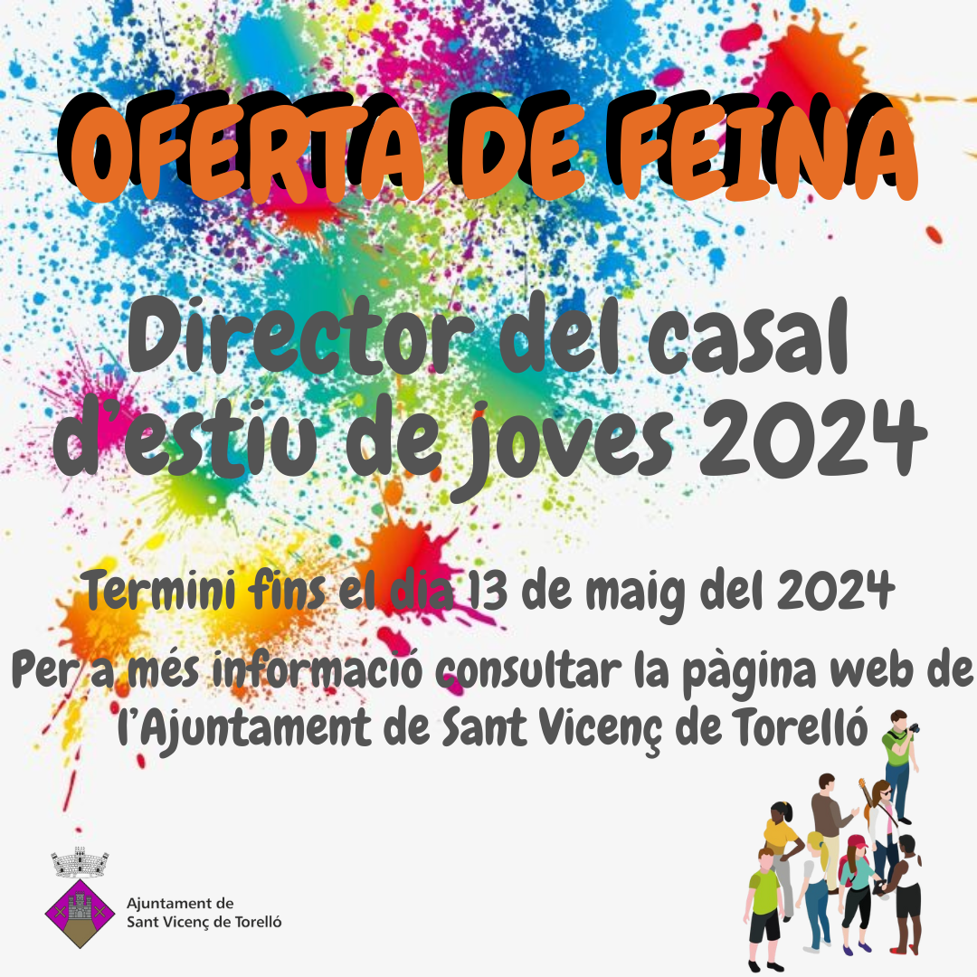 OFERTA DE FEINA: Director del Casal de joves 2024